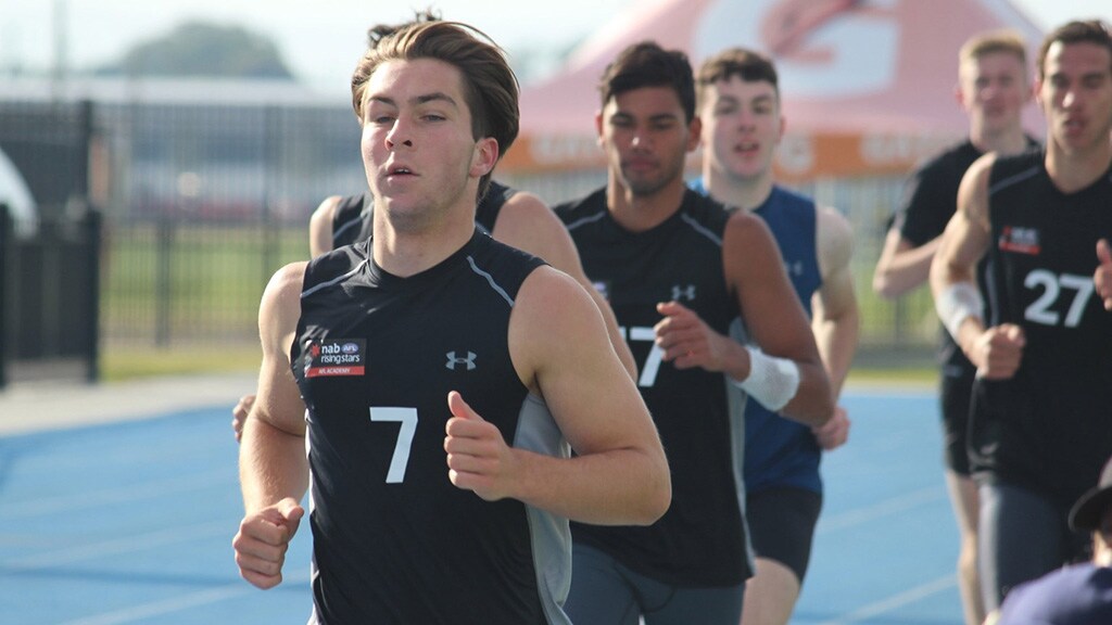 rhylee-west-350.jpg Rhylee West in action during a NAB AFL Academy training session in Florida - AFL,Western Bulldogs,Scott West,Draft